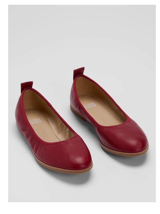 Eileen Fisher Shoes - Eileen Fisher Notion Nappa Leather Cranberry Ballet Flats Sz 6